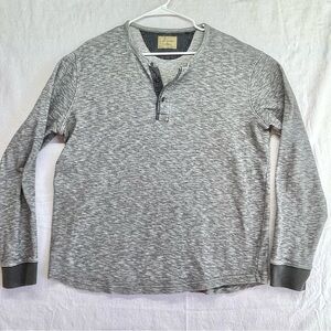 Lucky Brand Heathered Gray Henley Men’s Pullover. Large